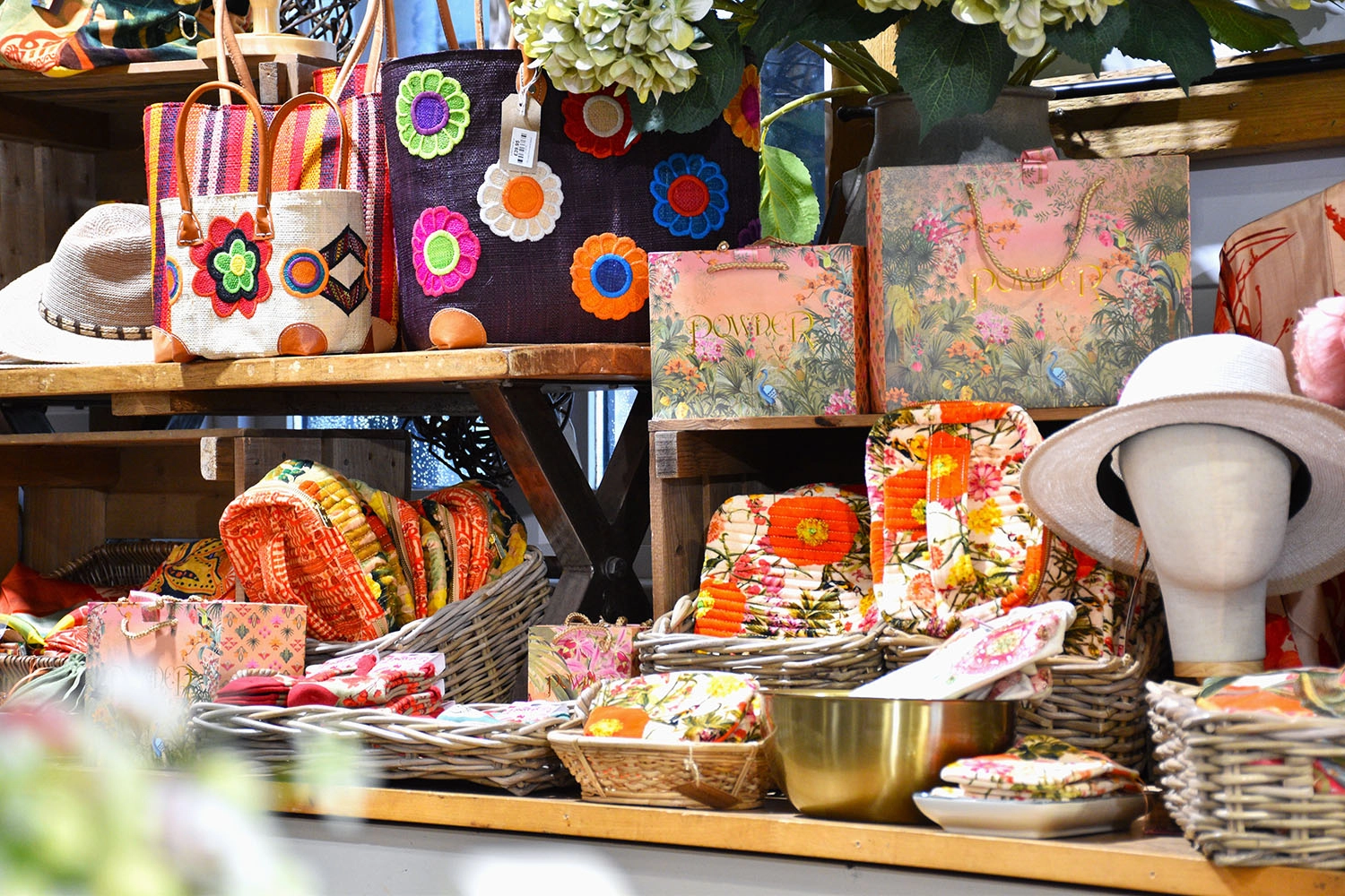 Bags and accessories for sale at Suffolk Food Hall