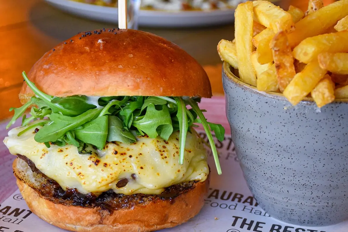 Burger and Chips at Suffolk Food Hall