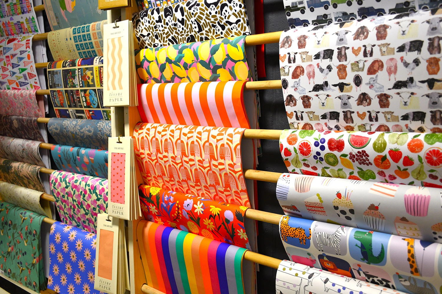 Gift wrap for sale at Suffolk Food Hall