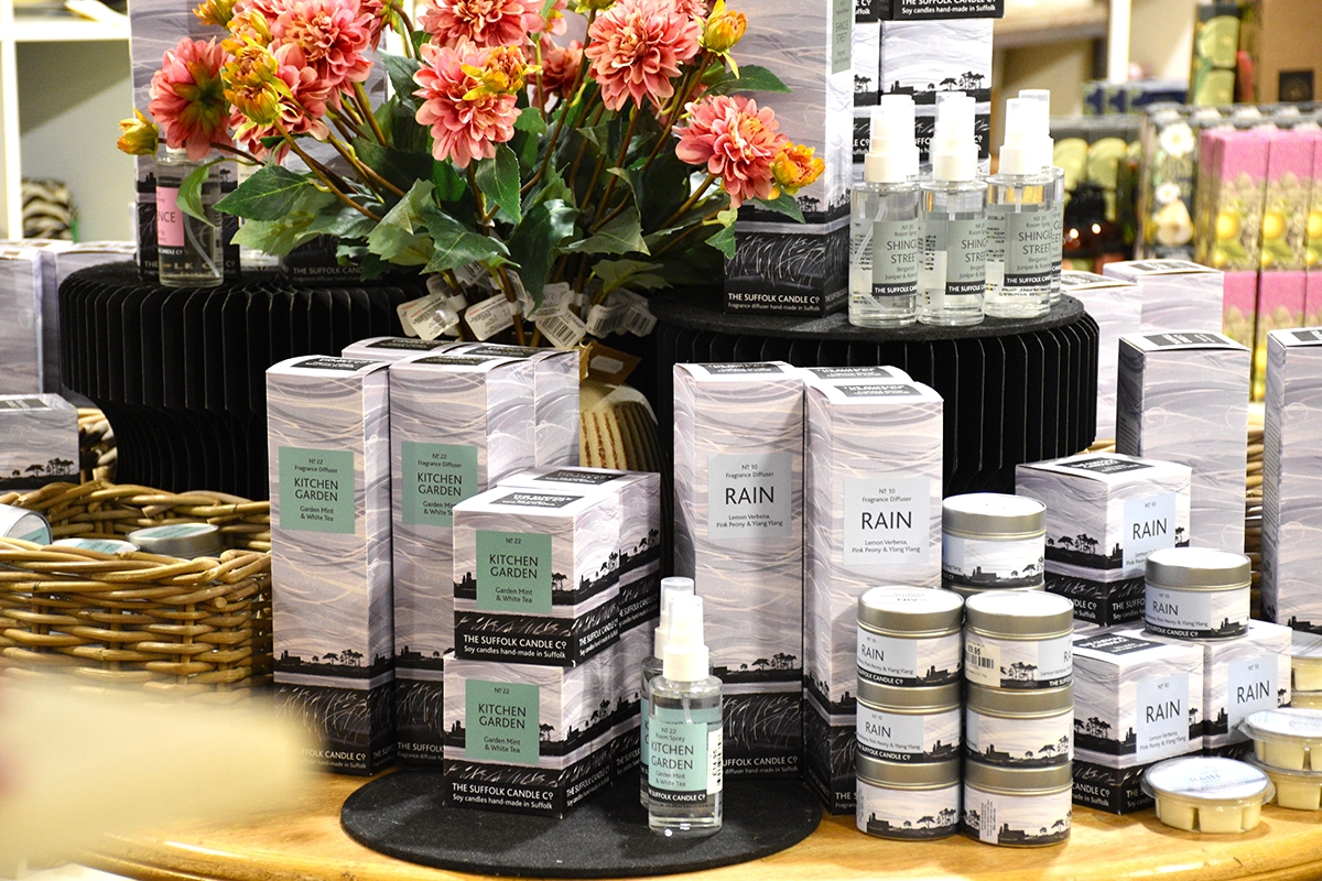 Candles for sale at Suffolk Food Hall